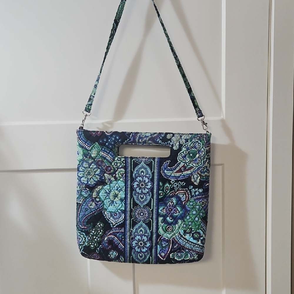 Vera Bradley Quilted Blue and Green Shoulder Bag
